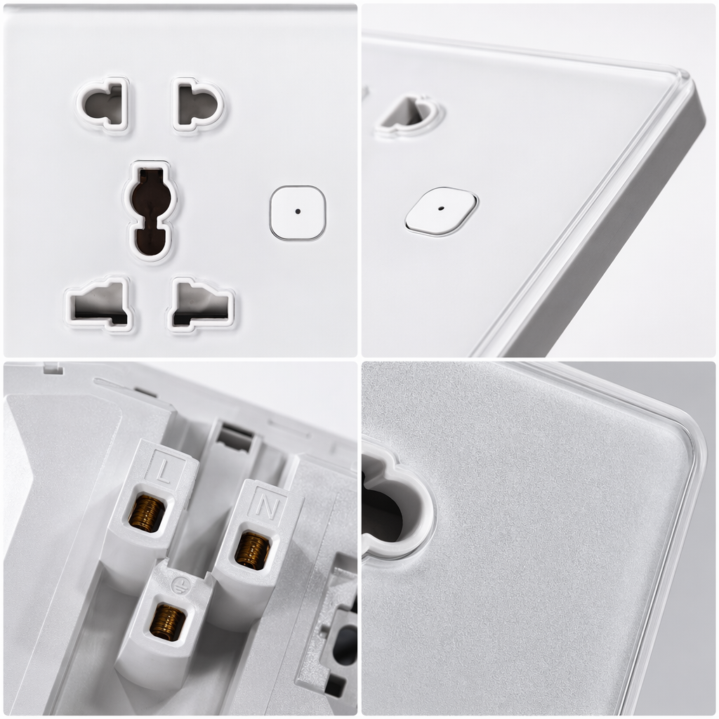 A multi-functional 5-hole smart home wall switch for HomeKit, matter, and Mi Home Specification image