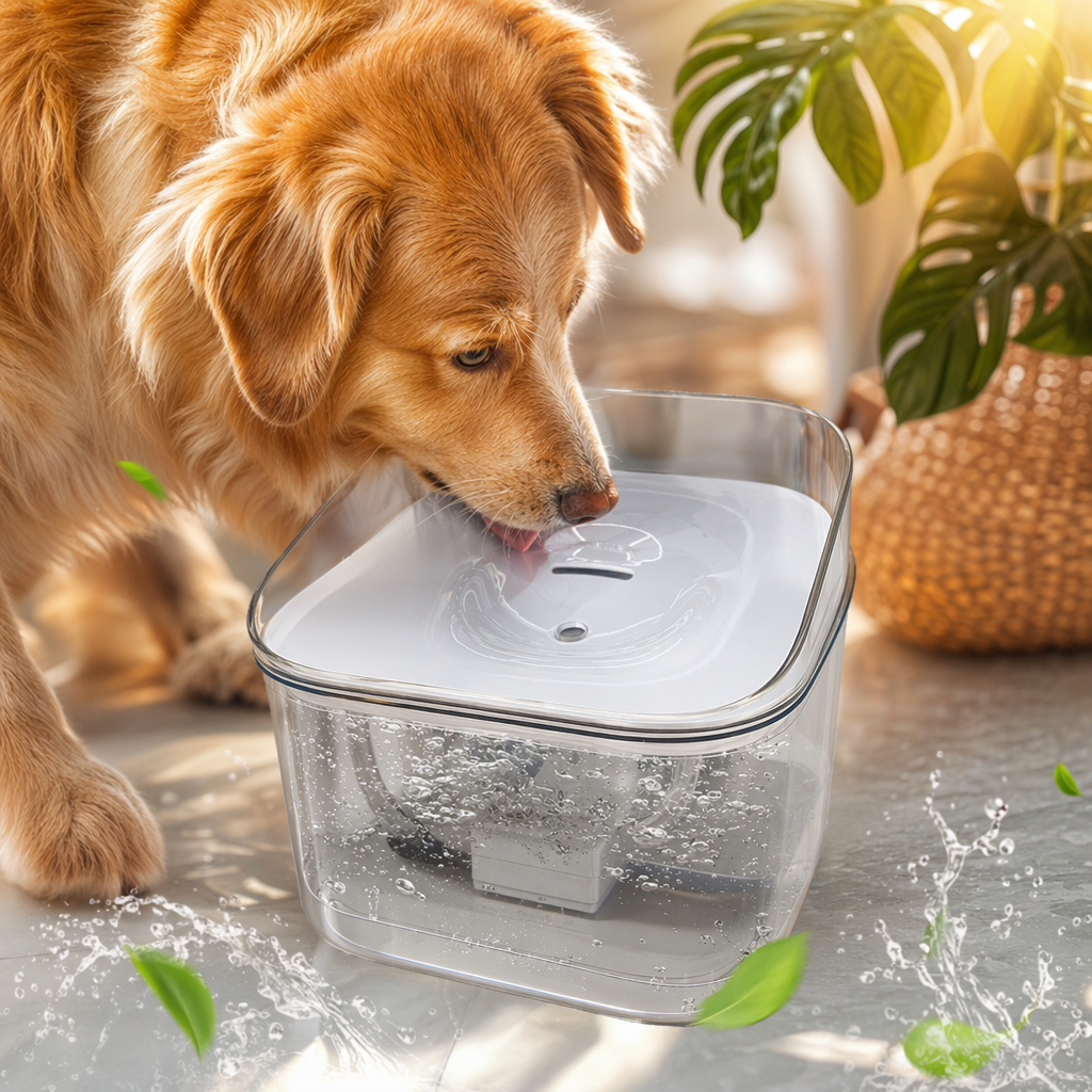 White pet water dispenser made of food-grade PP material, suitable for both cats and dogs, silent model Specification image