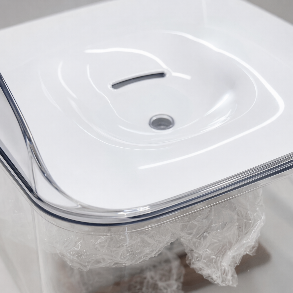 White pet water dispenser made of food-grade PP material, suitable for both cats and dogs, silent model Application Scenario