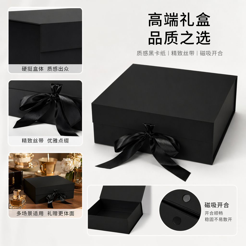 The black gift box is exquisitely packaged and suitable for giving as a gift. It is also universal for festivals and celebrations