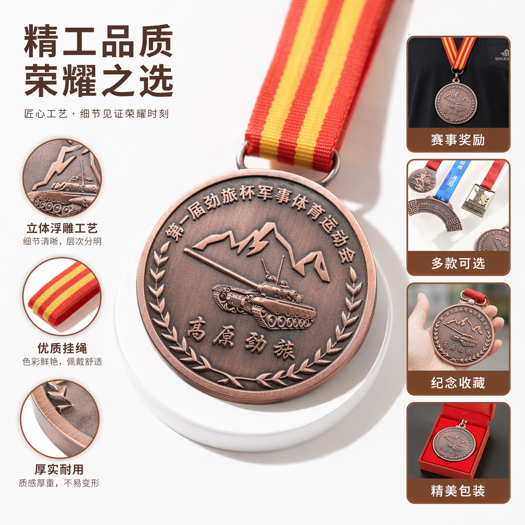 多枚定制奖牌 金属镀金纪念奖章赛事活动定制