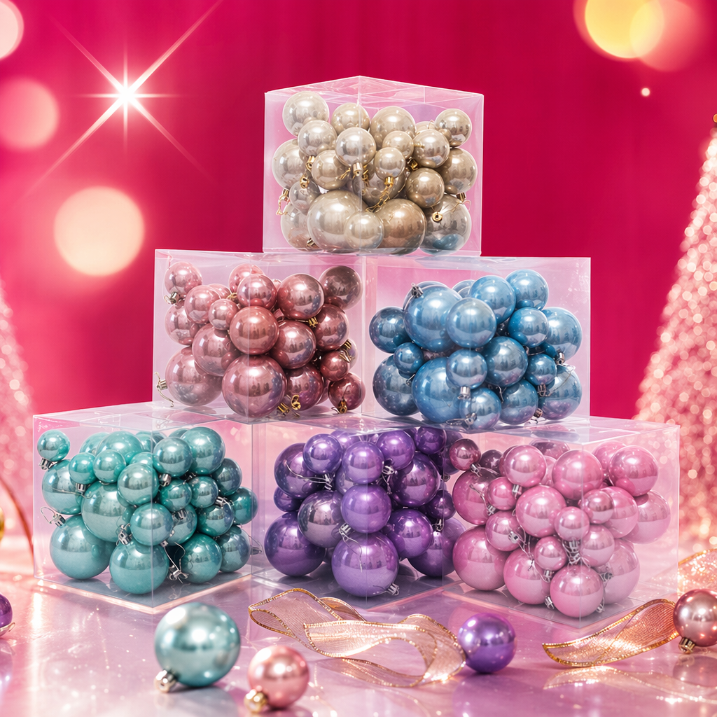 Colorful Christmas ball decorations Festive atmosphere hanging set Specification image