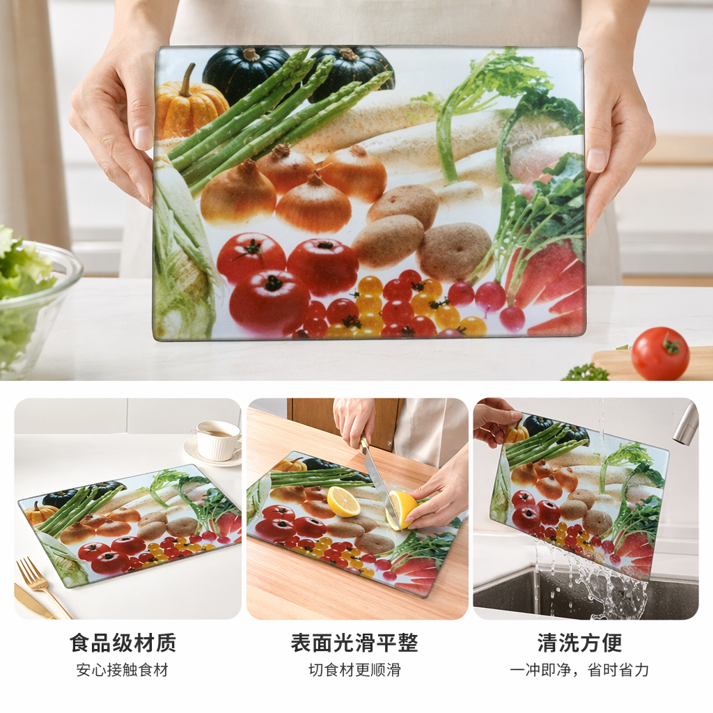 彩色蔬菜图案环保砧板 加厚防滑厨房切菜板