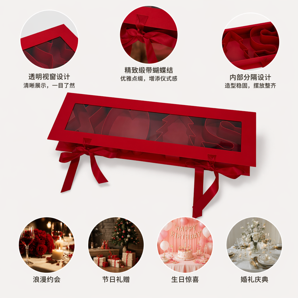 The red gift box is exquisitely packaged and makes an excellent gift for festivals