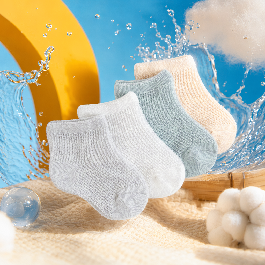 Light-colored knitted socks, pure cotton, comfortable and breathable mid-calf socks for women Specification image