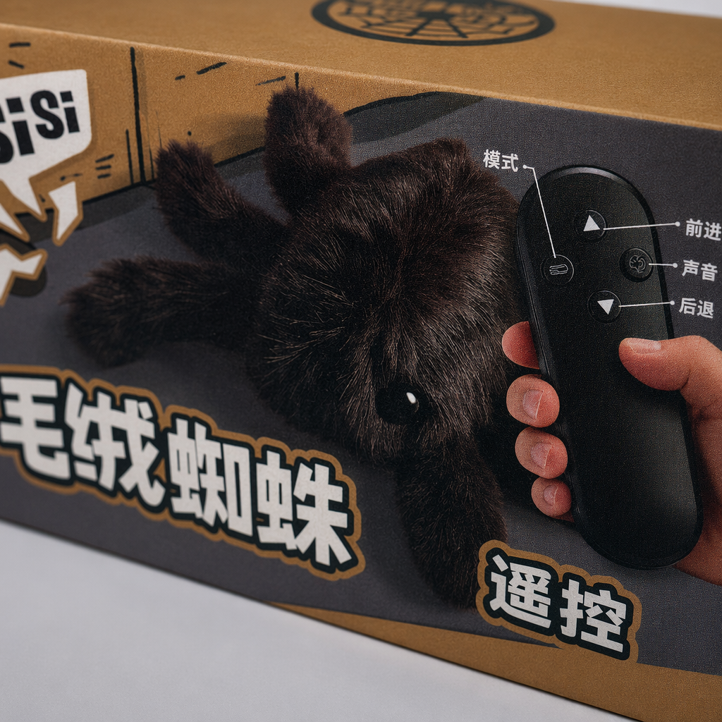 Brown plush spider pet toys, universal gardening pet supplies for cats and dogs Application Scenario