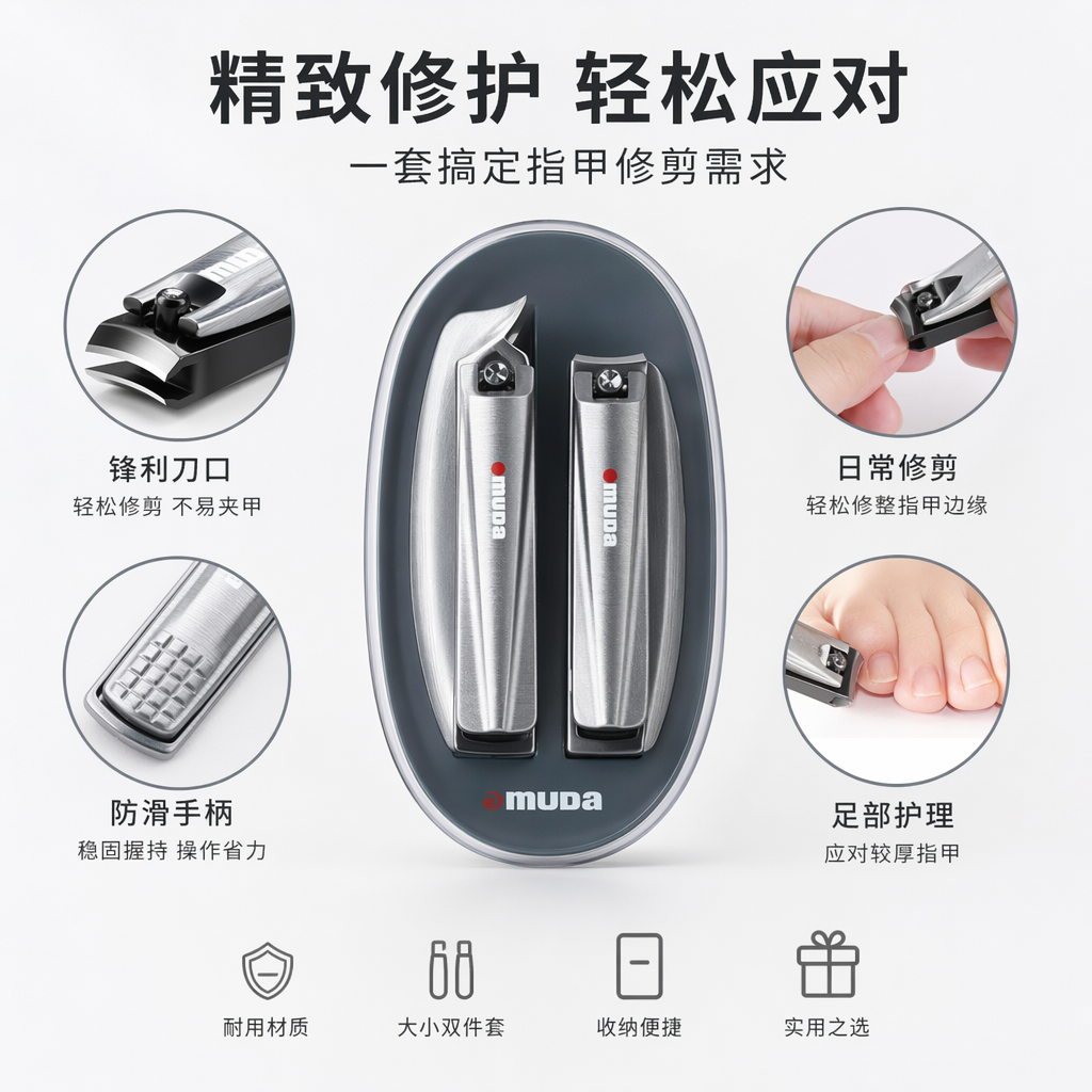 吸塑装指甲剪套装 不锈钢便携美甲工具