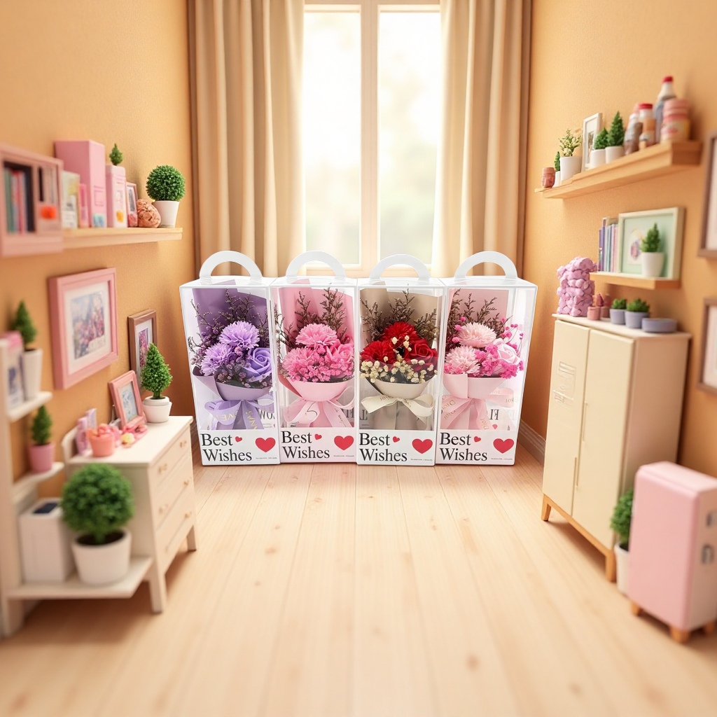 彩色香皂花束礼盒 手工制作 节日礼物 情人节生日送礼