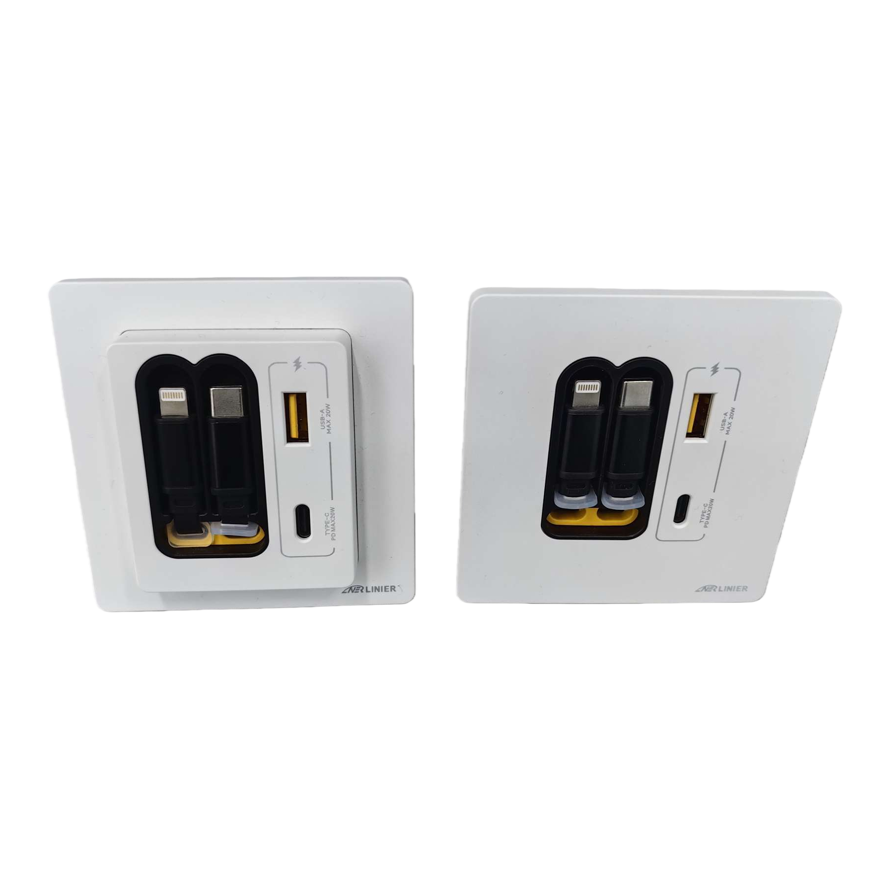 LINIER Double telescopic Cable fast charging wall socket, suitable for home and office use, exclusively for foreign trade Application Scenario