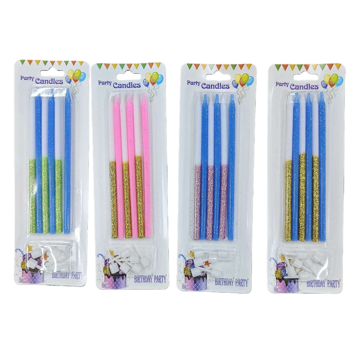 Colorful party candle set, birthday celebration decoration, multi-color mixed candles Item Picture