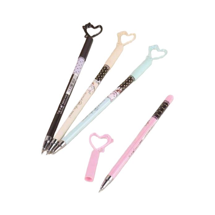 Colorful heart-shaped pendant pen, creative student stationery, cute decorative writing tool Item Picture