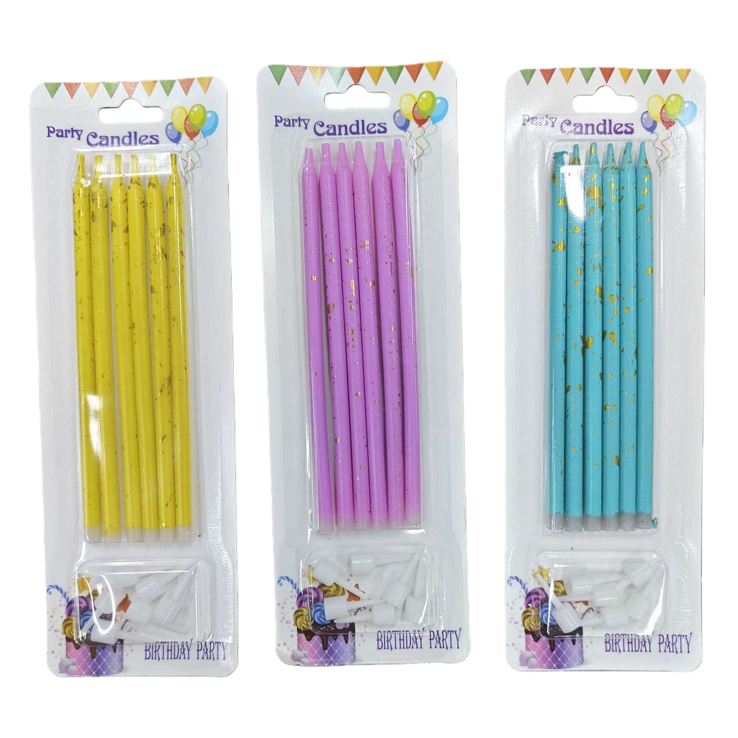 Colorful party candle set, wedding and birthday decoration candles, multi-color mixed mix Item Picture