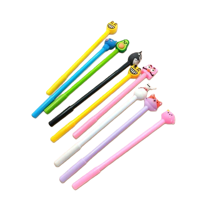 Colorful cartoon pen caps, stationery pen sets, cute student creative pen accessories Item Picture