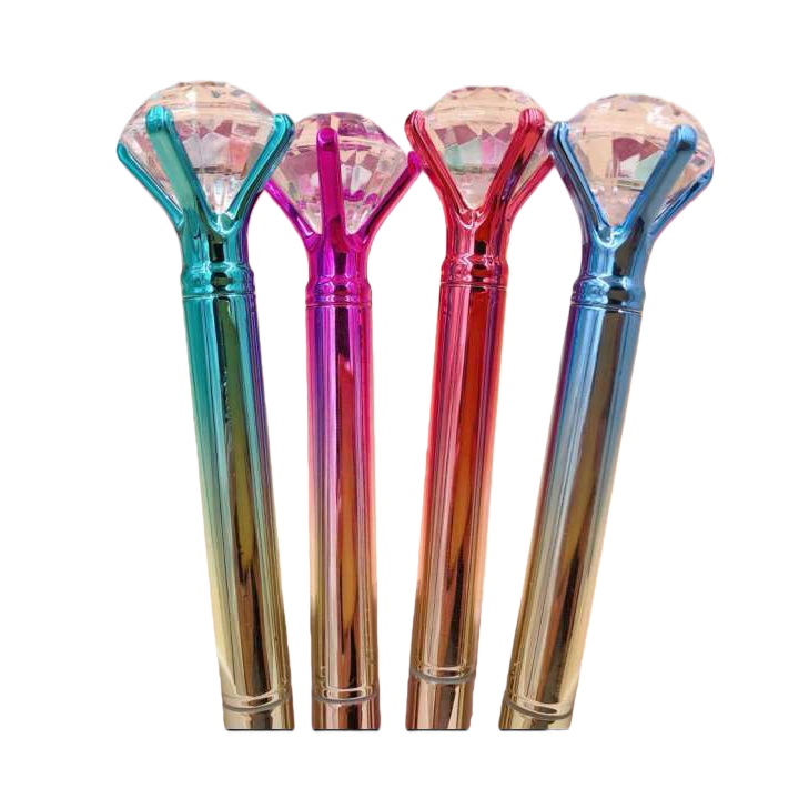 Colored diamond pen cap, metallic texture, smooth writing, suitable for students and office use Item Picture