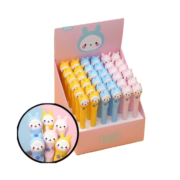 The colorful rabbit-shaped pens are cute stationery for students Item Picture