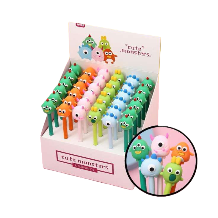 Colorful cartoon monster-shaped pens, cute and creative children's writing tools Item Picture