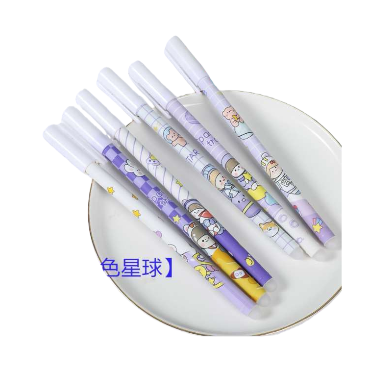 Purple planet-themed cartoon pen set as a creative student stationery gift Item Picture
