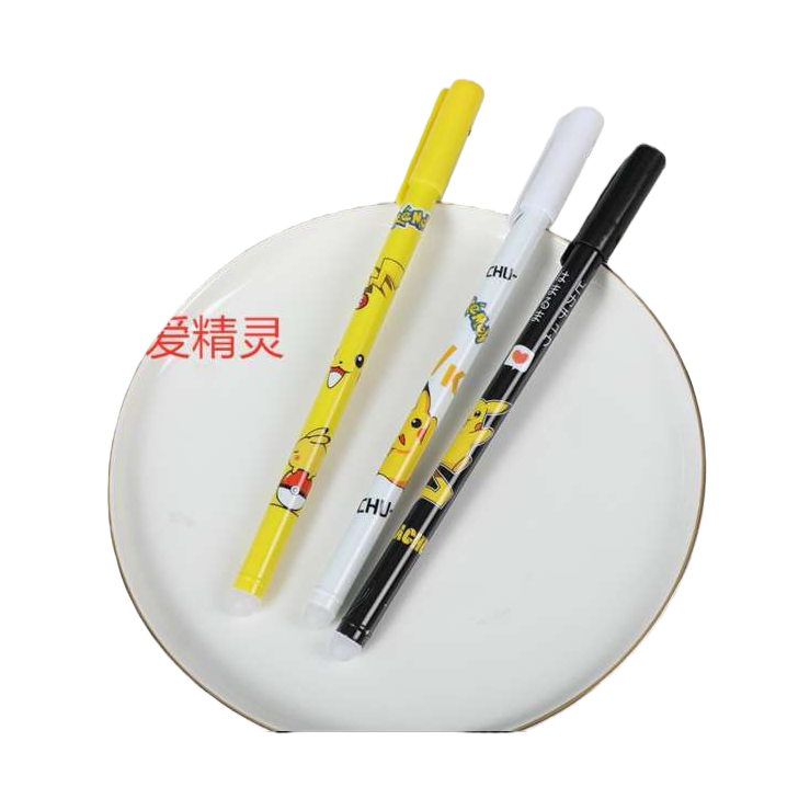 Yellow, white and black Pikachu creative cartoon gel pens details Picture
