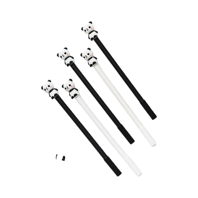 Black and white panda-shaped pen, black and white panda-patterned gel pen Item Picture