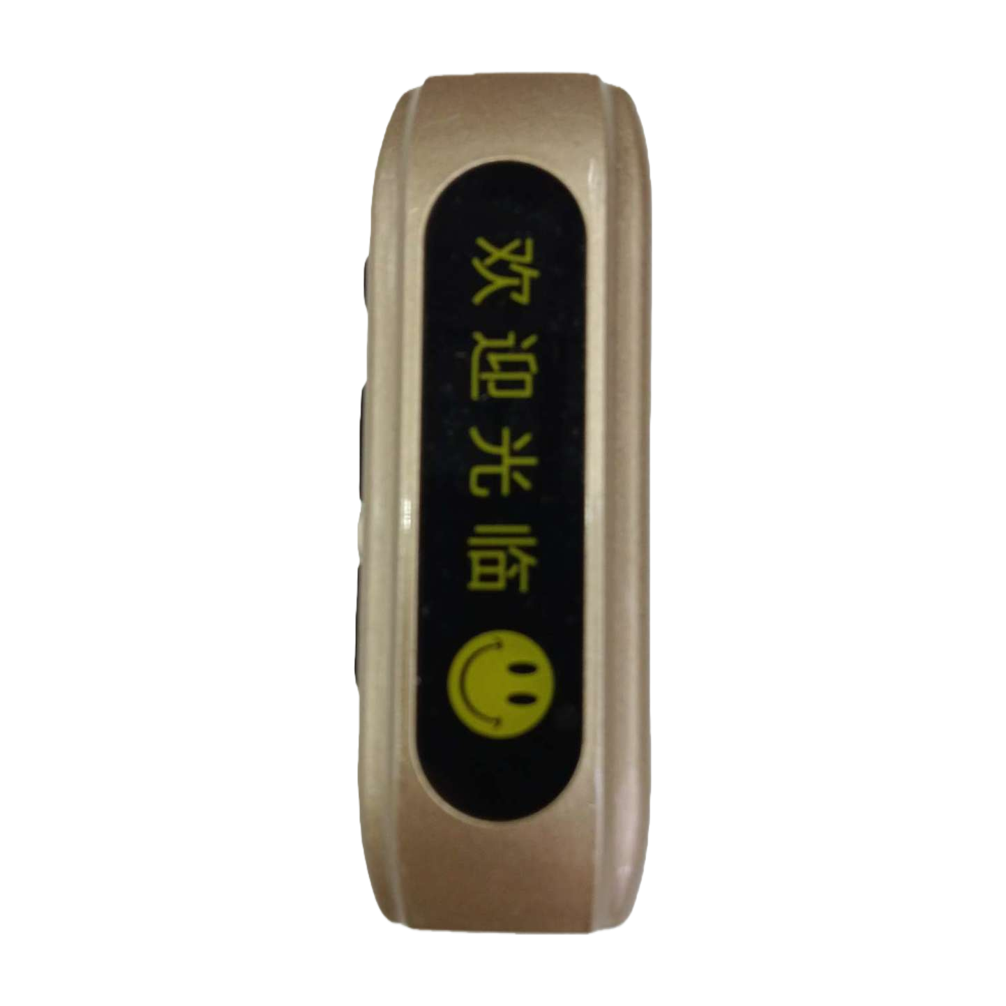 耳夹式对讲机928金色迎宾立牌 亚克力材质 黑底黄字欢迎光临带笑脸图案白底实物图