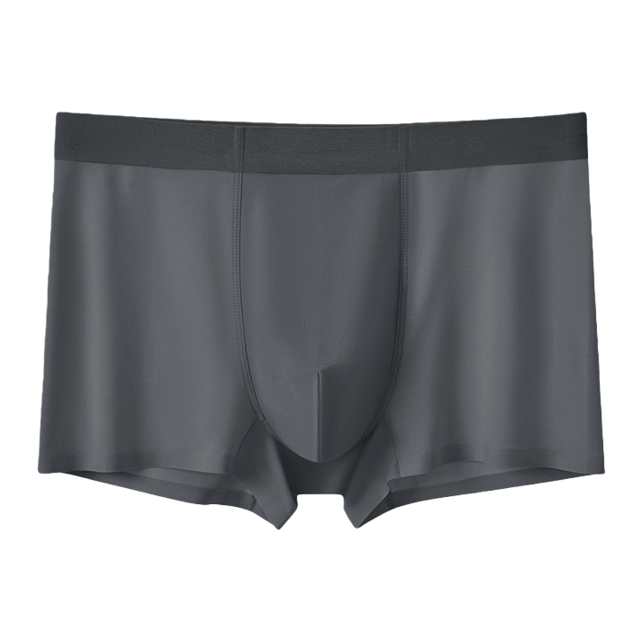 Grey pure cotton men's underwear, comfortable and breathable, four-corner flat pants Item Picture