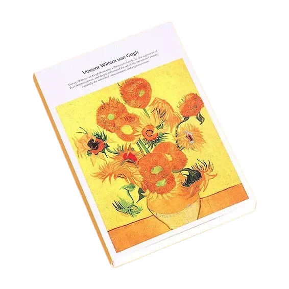 A simple and artistic notebook A5 with blank inner pages featuring sunflower paintings Item Picture