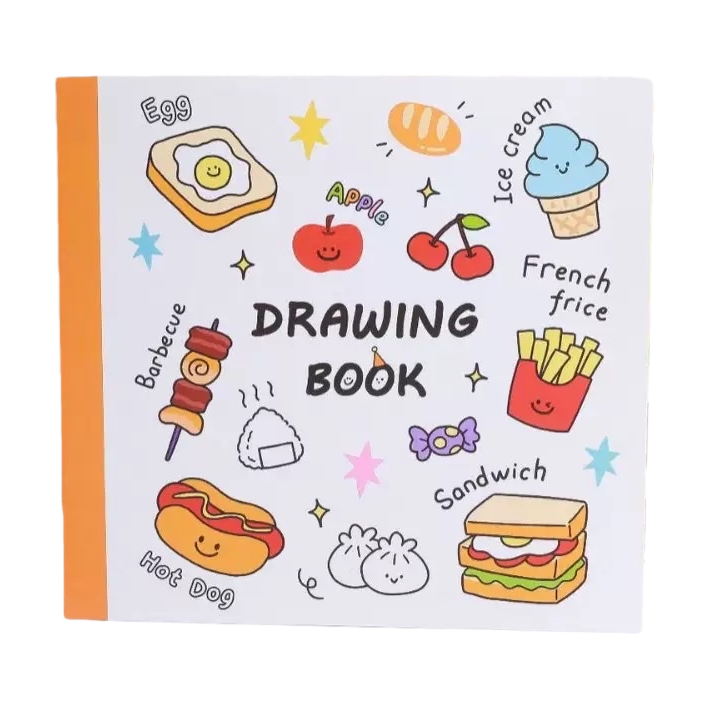 A white cover cartoon food pattern drawing book Item Picture