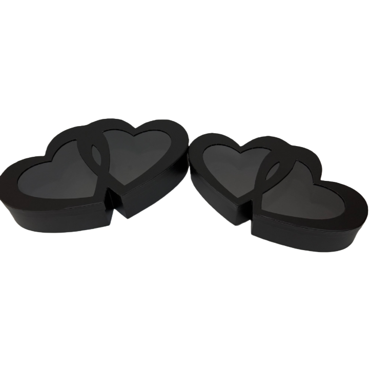 Black heart-shaped gift box made of velvet for festival gifts Item Picture