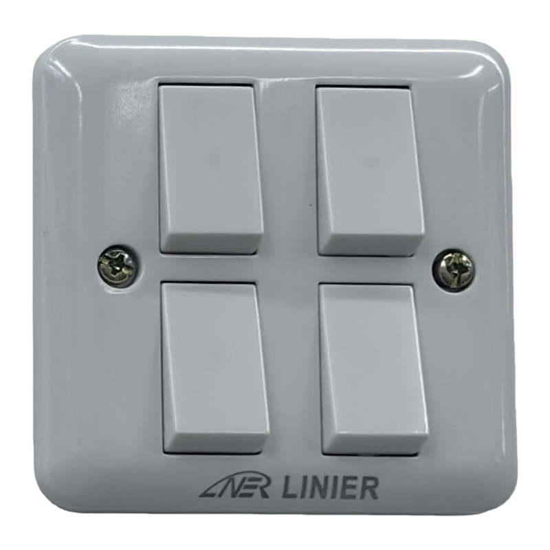 NL bakelwood four-way dual-control wall switch, suitable for both home and office use, export for foreign trade Item Picture