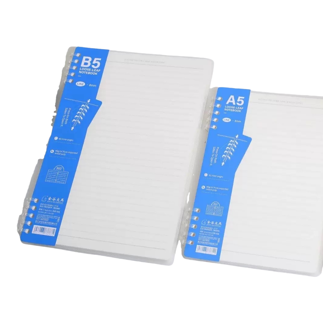 Blue cover B5 and A5 loose-leaf notebooks with detachable inner pages for portable writing Item Picture