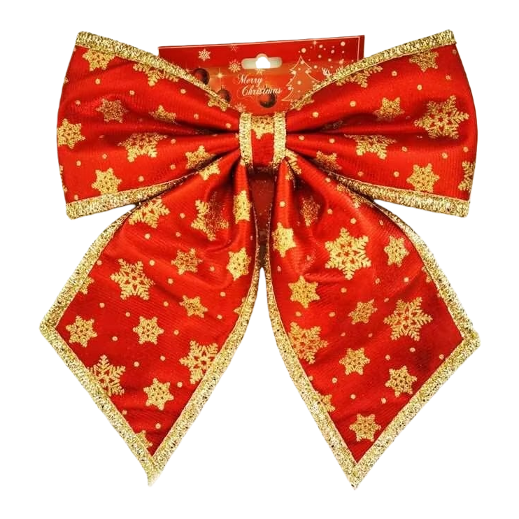 قوس الثلج الأحمر ذات اللون الذهبي مزخرفة بشريط Item Picture