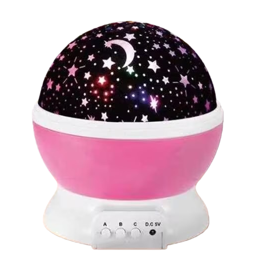 粉色星空投影灯白底实物图