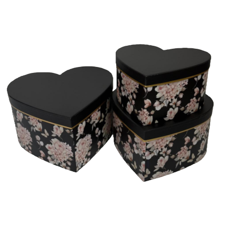 A fashionable and simple wedding proposal decoration gift box with a black heart-shaped flower box Item Picture