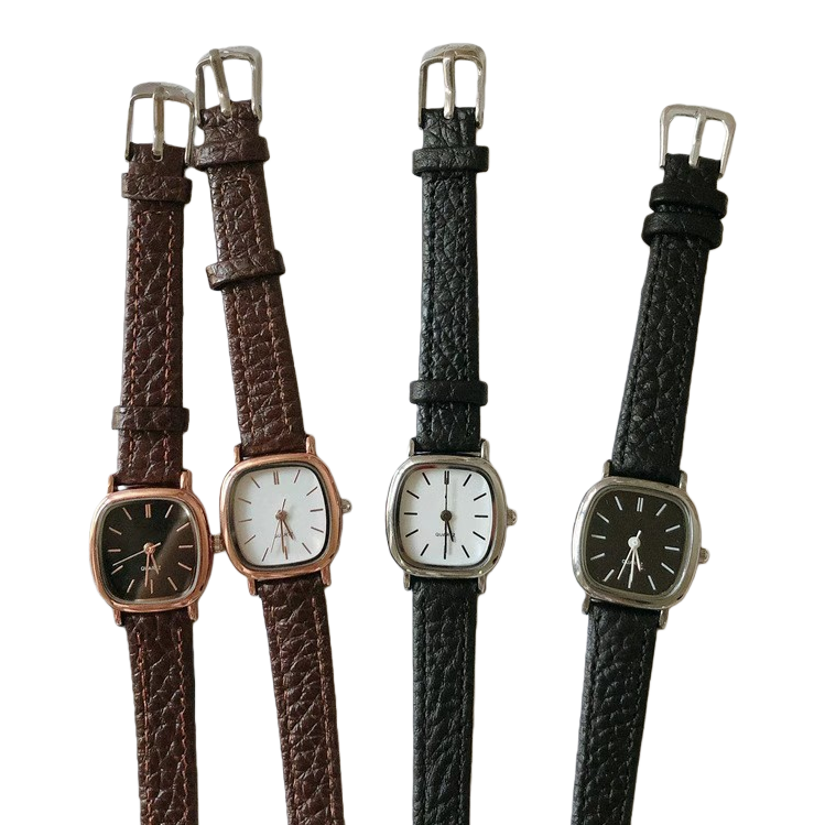 Four genuine leather strap watches are unisex, light luxury, business and casual, and can be changed Item Picture