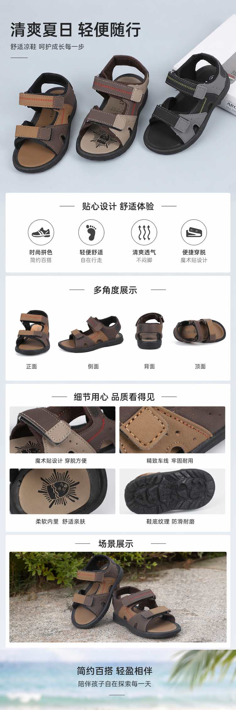 儿童凉鞋男童女童夏款透气防滑舒适休闲详情1