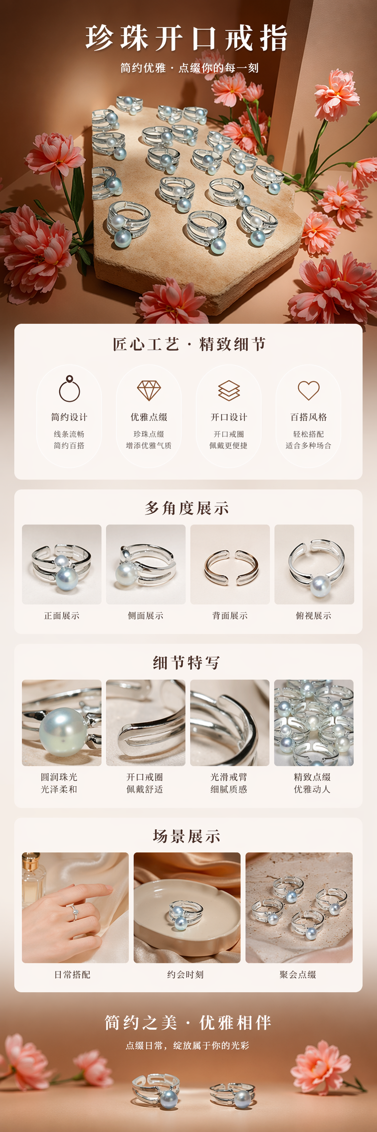 沐雅珍珠戒指开口设计时尚百搭详情1