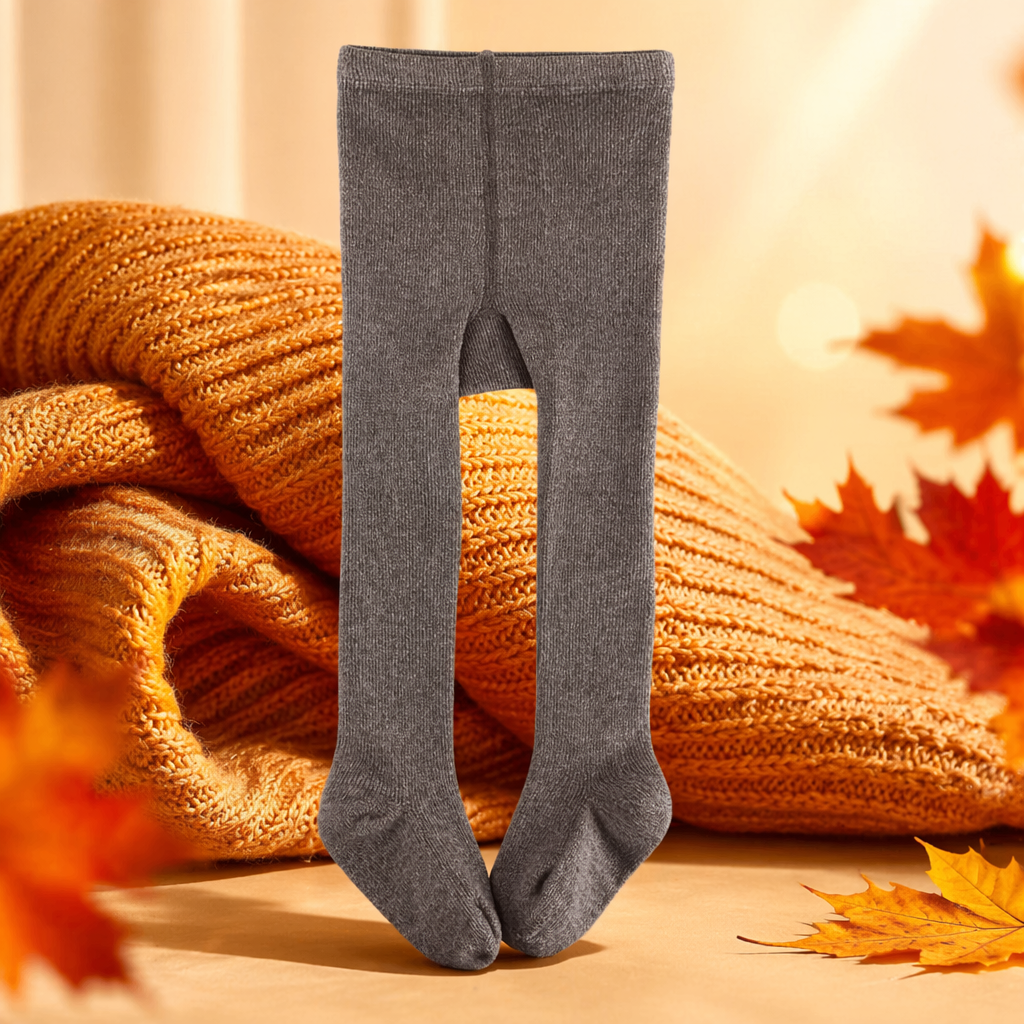Grey knitted pantyhose, slimming, elastic and breathable women's base socks Specification image