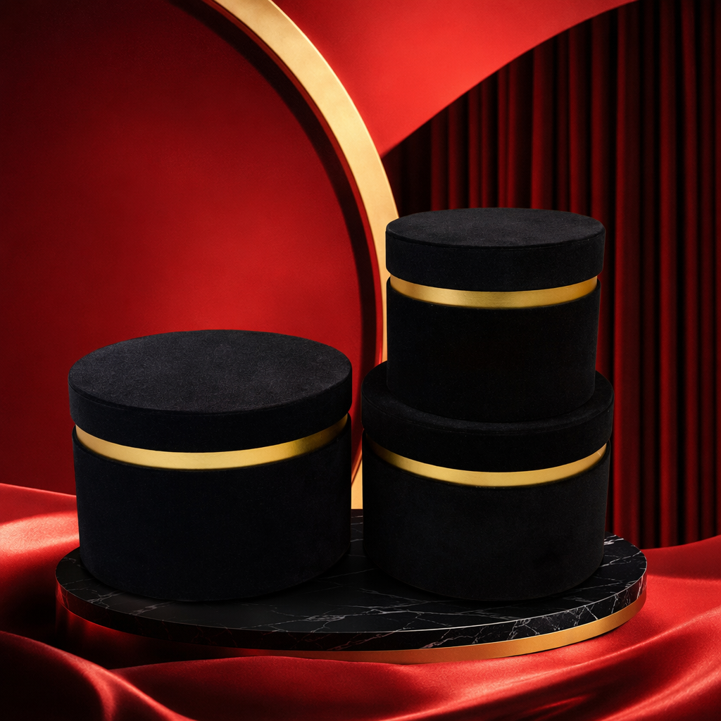 The black suede gift box set is a fashionable, simple and high-end gift packaging Specification image