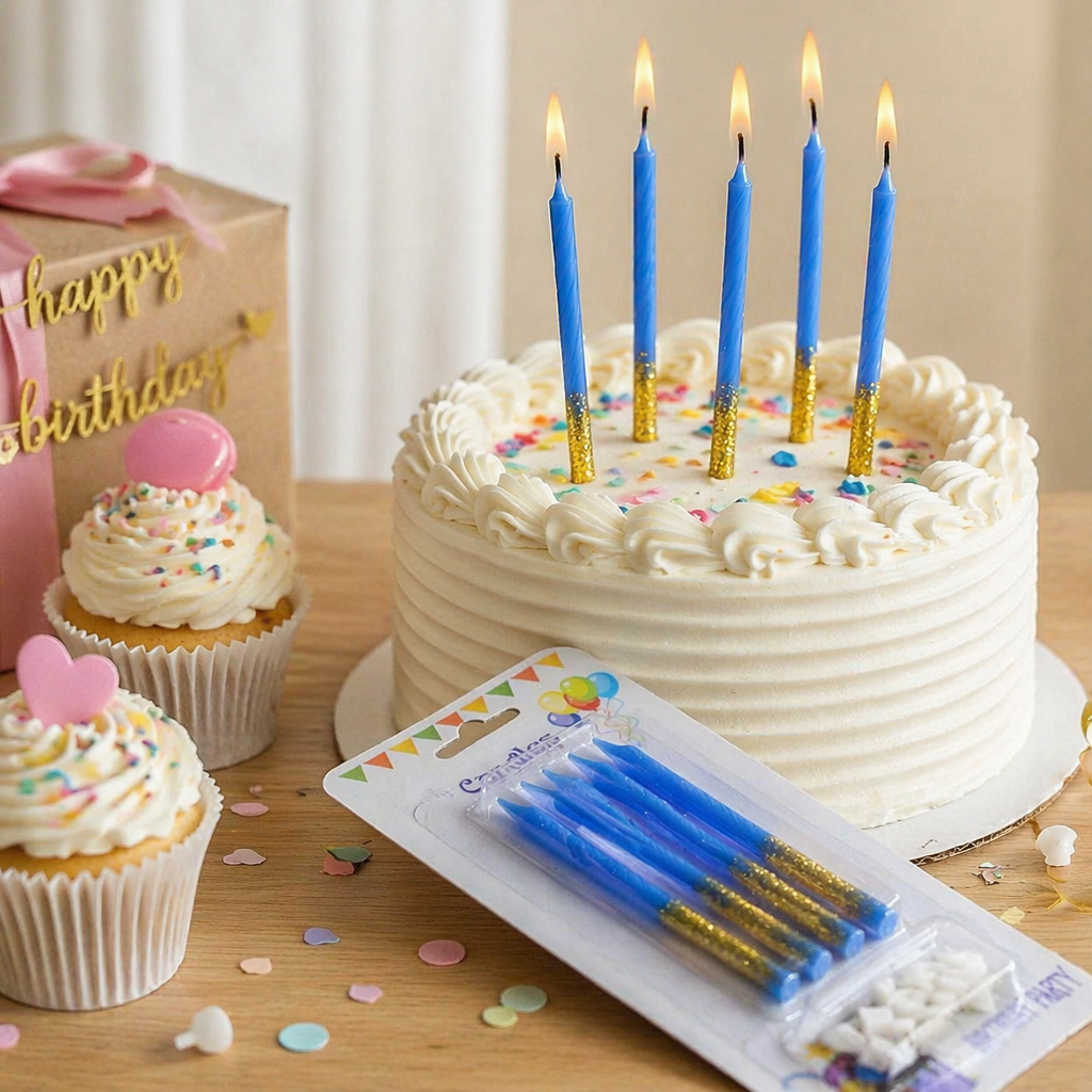 Colorful party candle set, birthday celebration decoration, multi-color mixed candles details Picture