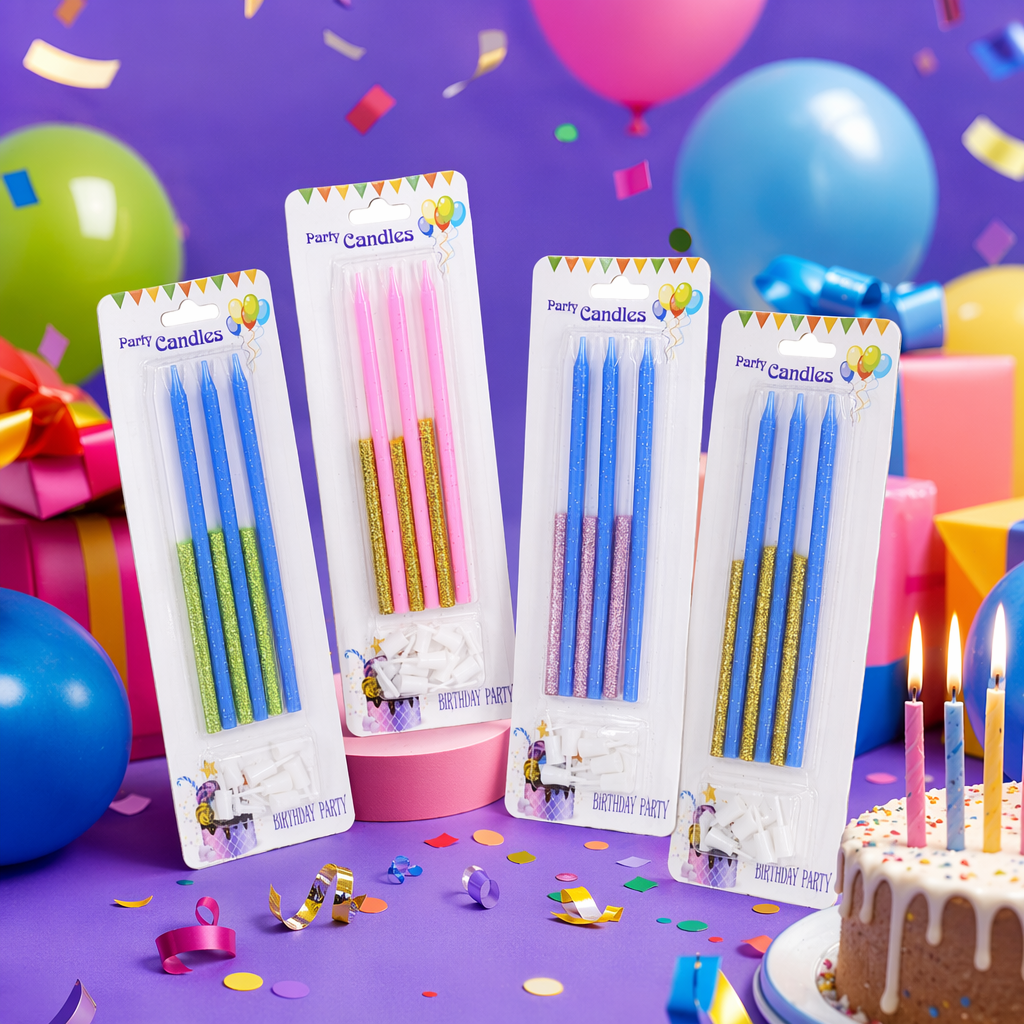 Colorful party candle set, birthday celebration decoration, multi-color mixed candles Specification image
