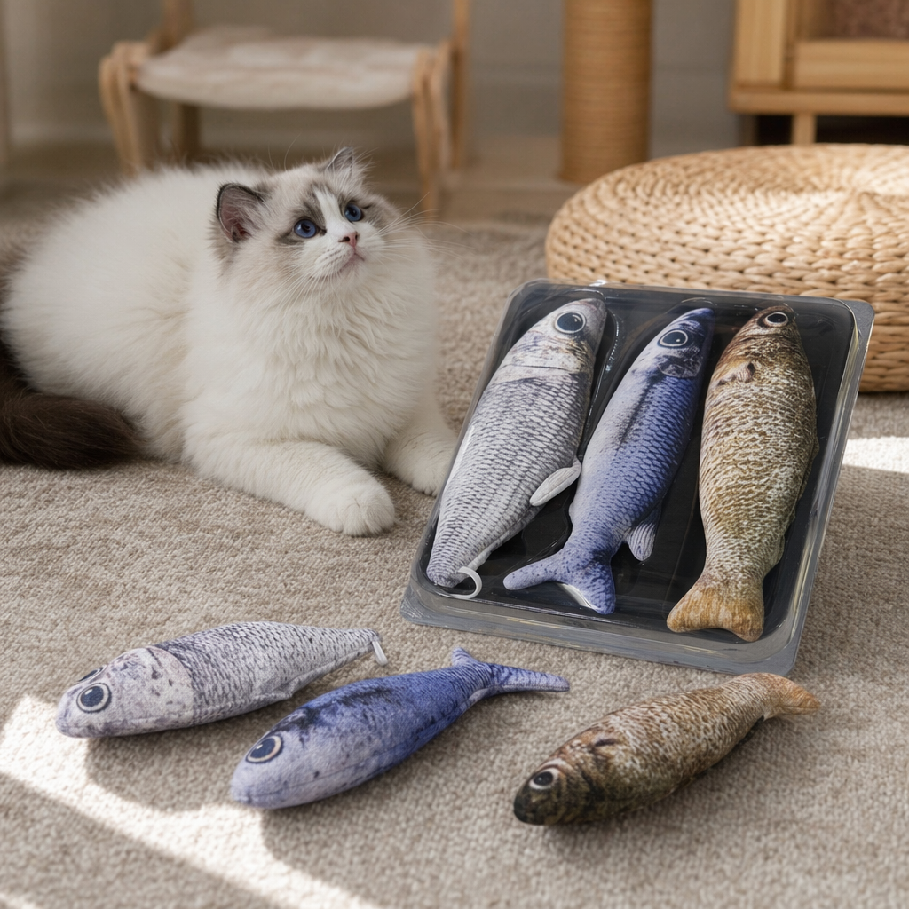 仿真小鱼造型宠物玩具逗猫玩具狗狗通用宠物用品产品图
