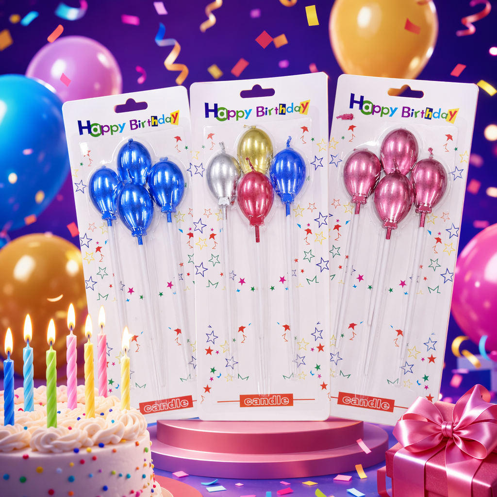 Colorful balloon-shaped candles, birthday party decoration candles, creative handmade candles Specification image