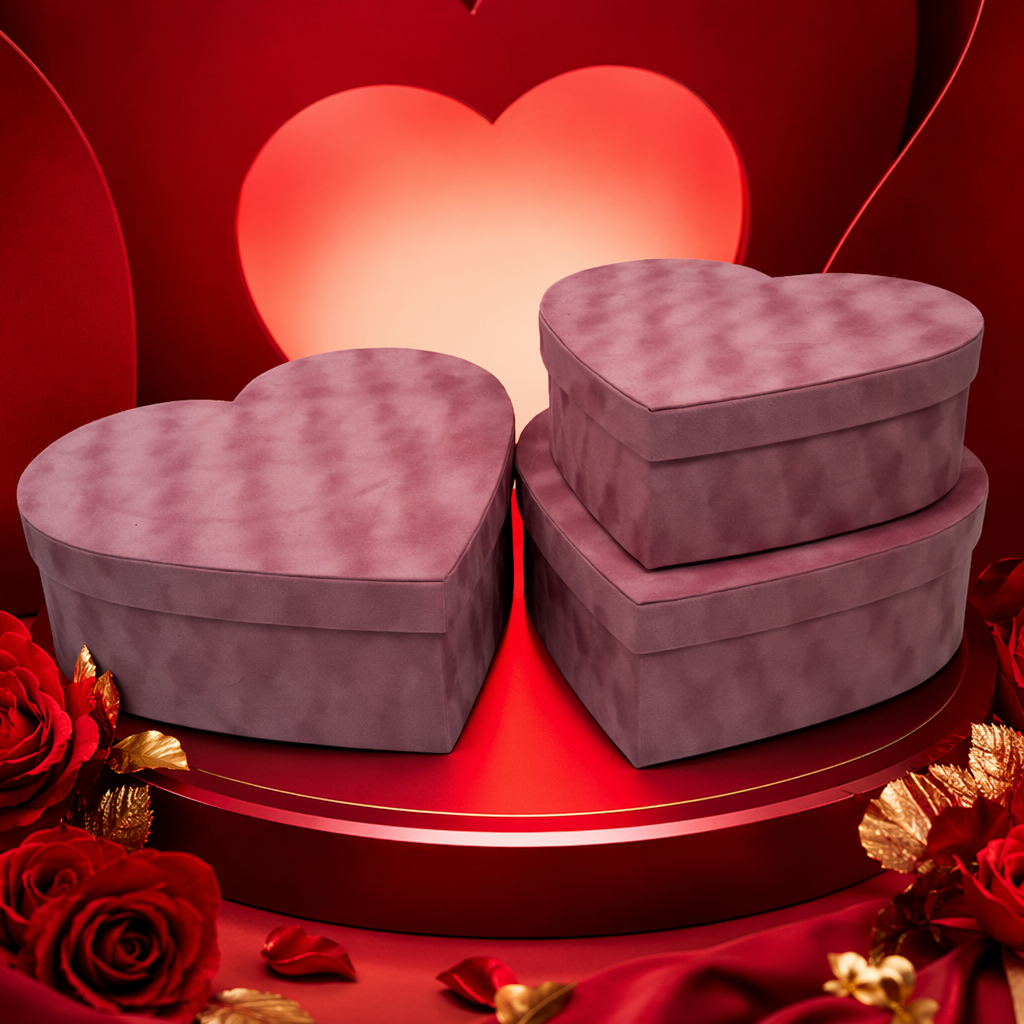 Pink heart-shaped gift box with candies and chocolates, Valentine's Day exclusive packaging Specification image