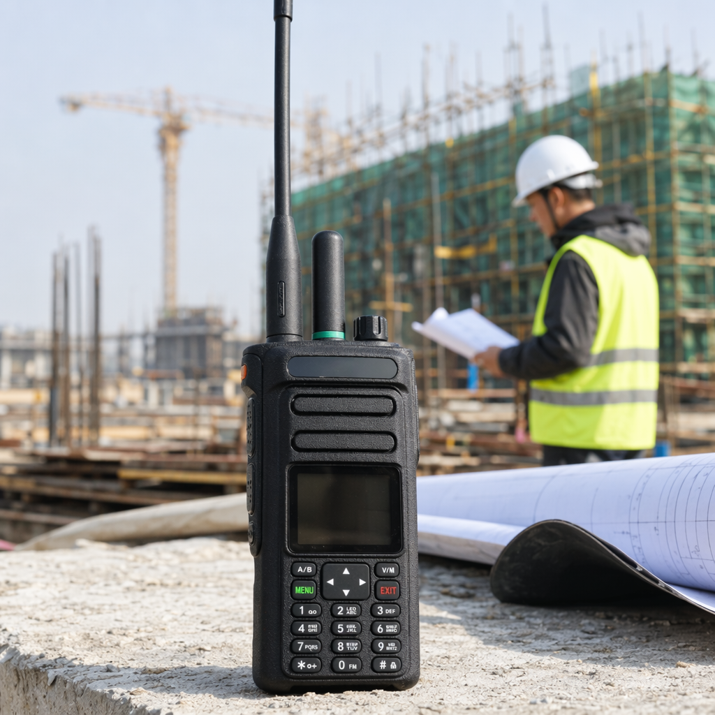Aideo public network walkie-talkie, black walkie-talkie, professional grade UHF dual-frequency, long battery life, 5W high power, suitable for outdoor construction site inspection details Picture