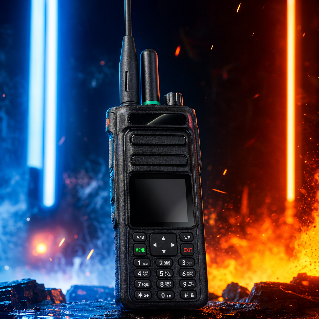 Aideo public network walkie-talkie, black walkie-talkie, professional grade UHF dual-frequency, long battery life, 5W high power, suitable for outdoor construction site inspection Specification image