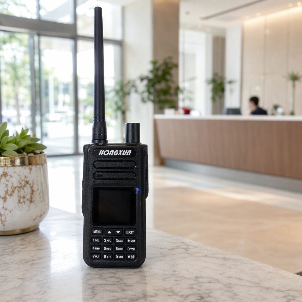 Hongxun HX-R8 black walkie-talkie with 2 watts of high power and a communication range of 5 kilometers is specially designed for outdoor construction site inspection details Picture