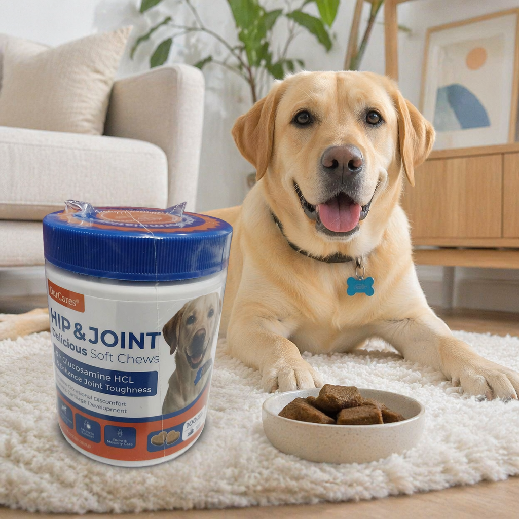 White container dog joint gummy, pet nutritional supplement, joint care chewable details Picture