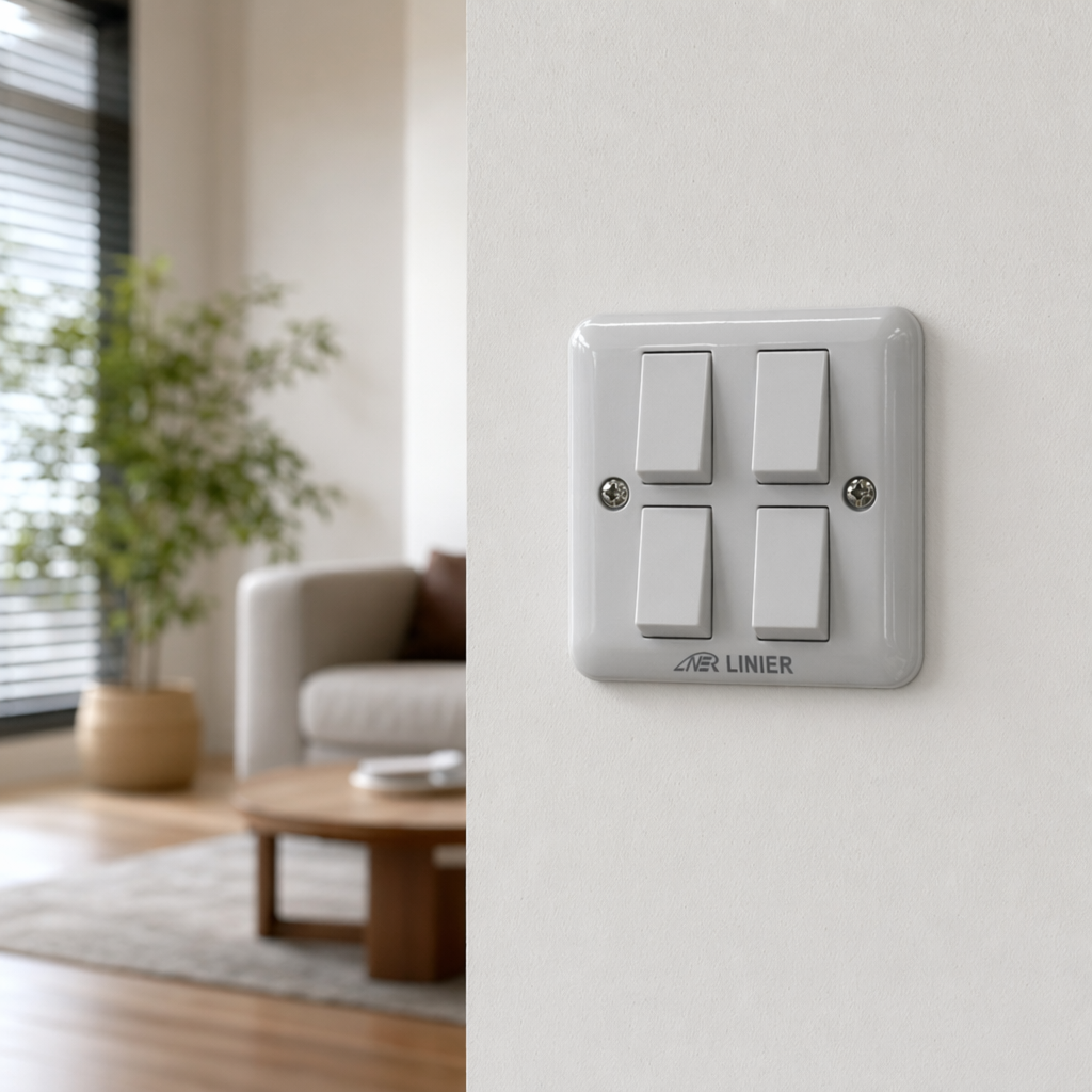 NL bakelwood four-way dual-control wall switch, suitable for both home and office use, export for foreign trade details Picture