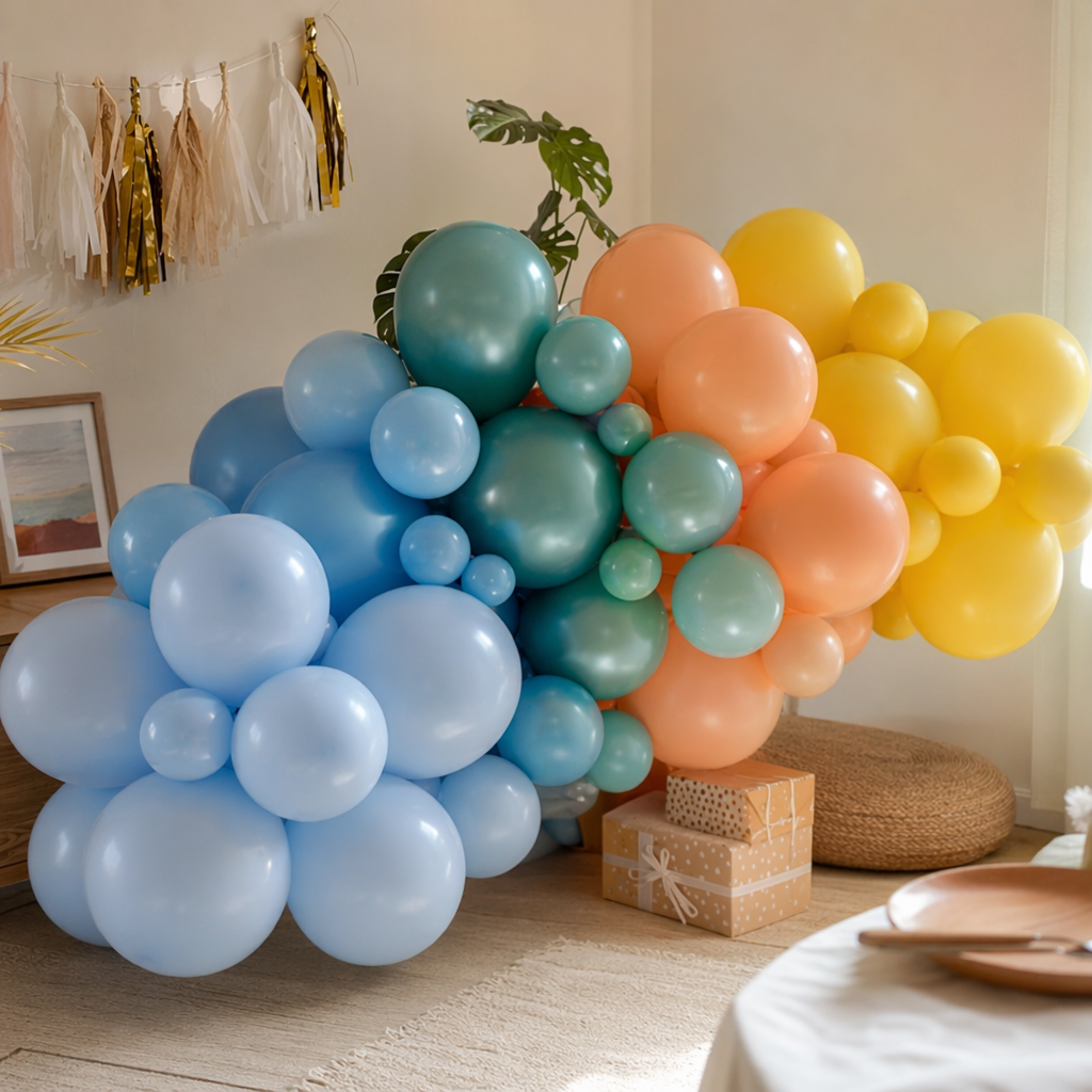 Colorful Balloon Decoration Set for Wedding parties, Universal 100 pieces, including helium balloon accessories details Picture