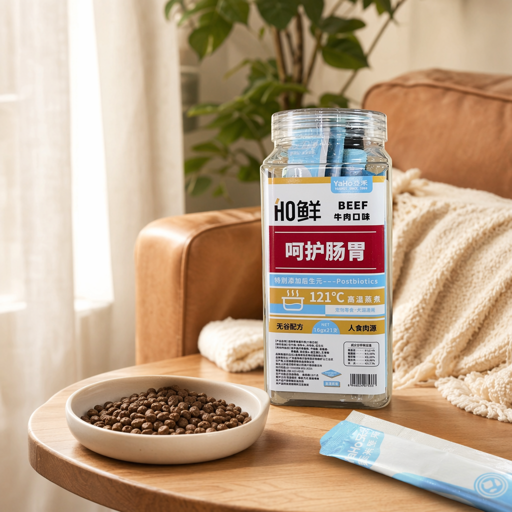 Milk-flavored pet snacks, cat and dog strips, protect the stomach and intestines, steamed at 121°C high temperature details Picture
